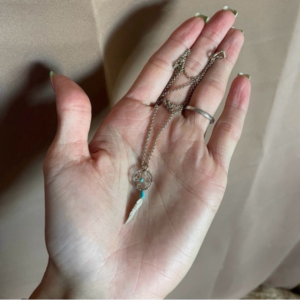 Dream catcher sterling silver tarnish free necklace from a boutique